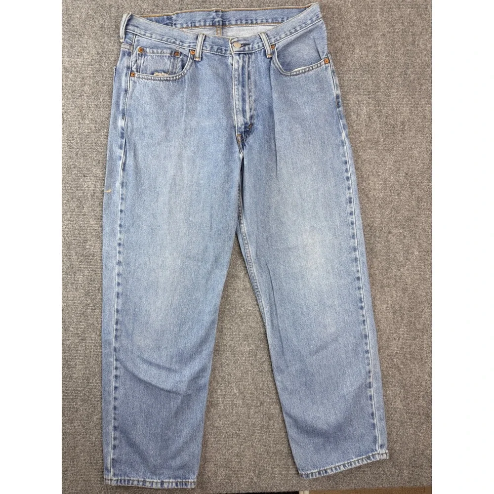 Levis 550 Relaxed Fit Light Wash Blue Denim Jeans‎ Mens W35 L30 Vintage Style